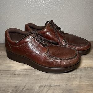 SAS Men Shoe Bout Time Size 10M Brown Oxford Walking Leather Orthotic Tripad